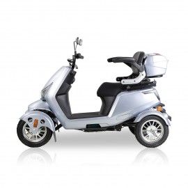 SN-4L Mobility Scooters for Seniors and Adults, Powered Mobility Scooters with Multiple Storage Space, Recreational Electric Mobility Scooter, Powerful 800W Motor, Full LED Lighting, Silver