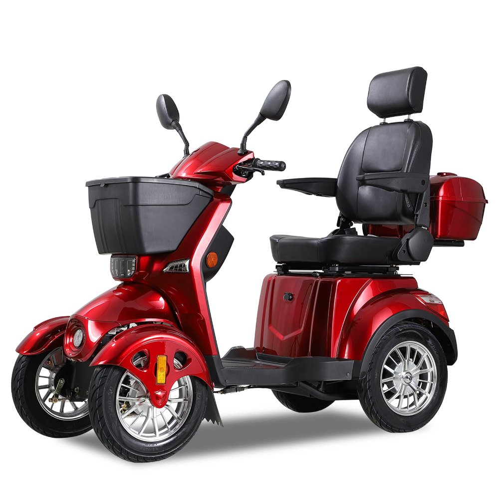 ZVGREEEN CZM Heavy-Duty Four-Wheel Mobility Scooter – Electric Scooter for Reliable Experience - Red