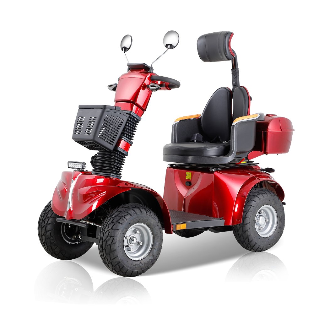 DJD2D Four Wheel Mobility Scooter For Seniors And Adult - Red DJD2D Four Wheel Mobility Scooter For Seniors And Adult - Red
