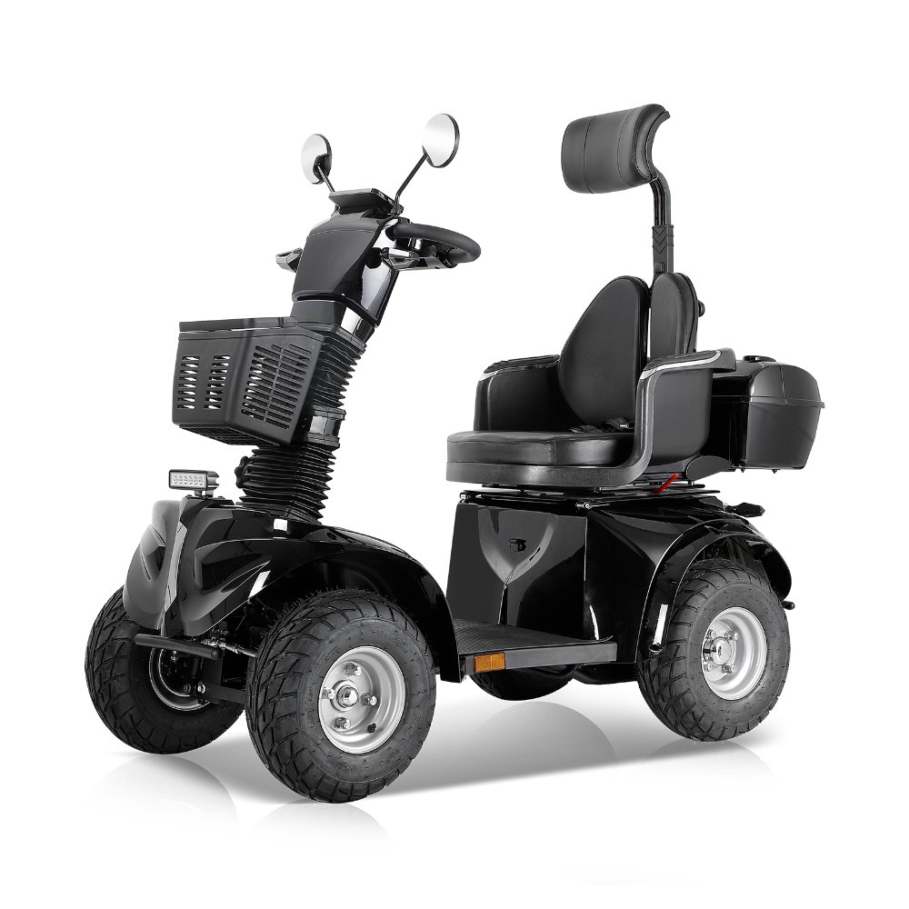 DJD2D Four Wheel Mobility Scooter For Seniors And Adult - Black