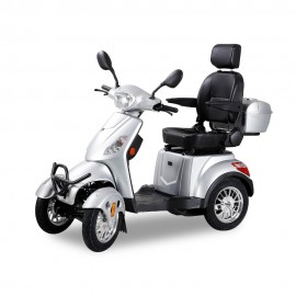 XL-4L Heavy-Duty Four-Wheel Mobility Scooter with Captain Seat, 500lbs Weight Capacity, 15mph Max Speed – Electric Scooter for Enhanced Comfort and Reliable Experience-Silver