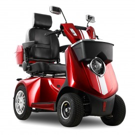 JXY4D Heavy Duty Mobility Scooters for Seniors, 4-Wheel Mobility Scooters & 800W Brushless Motor, 15MPH Max Speed, 60V20Ah Lead-Acid Battery Adjustable Seat, with Rear Lockable Box-(RED)