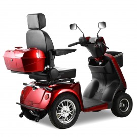 JXY4D Heavy Duty Mobility Scooters for Seniors, 4-Wheel Mobility Scooters & 800W Brushless Motor, 15MPH Max Speed, 60V20Ah Lead-Acid Battery Adjustable Seat, with Rear Lockable Box-(RED)