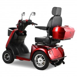 JXY4D Heavy Duty Mobility Scooters for Seniors, 4-Wheel Mobility Scooters & 800W Brushless Motor, 15MPH Max Speed, 60V20Ah Lead-Acid Battery Adjustable Seat, with Rear Lockable Box-(RED)