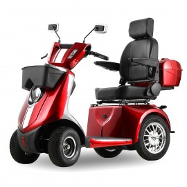 JXY4D Heavy Duty Mobility Scooters for Seniors, 4-Wheel Mobility Scooters & 800W Brushless Motor, 15MPH Max Speed, 60V20Ah Lead-Acid Battery Adjustable Seat, with Rear Lockable Box-(RED)