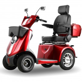 JXY4D Heavy Duty Mobility Scooters for Seniors, 4-Wheel Mobility Scooters & 800W Brushless Motor, 15MPH Max Speed, 60V20Ah Lead-Acid Battery Adjustable Seat, with Rear Lockable Box-(RED)