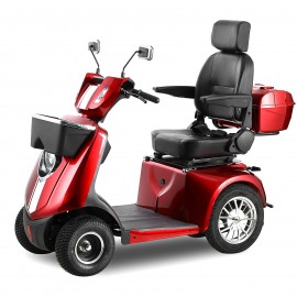 JXY4D Heavy Duty Mobility Scooters for Seniors, 4-Wheel Mobility Scooters & 800W Brushless Motor, 15MPH Max Speed, 60V20Ah Lead-Acid Battery Adjustable Seat, with Rear Lockable Box-(RED)