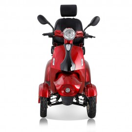 AFD-4L Mobility Scooters for Seniors, 4 Wheel Powered Mobility Scooters, Electric Wheelchairs for Adults, Electric Powered Wheelchair Device, Long Range Power Extended Battery for Travel（RED）