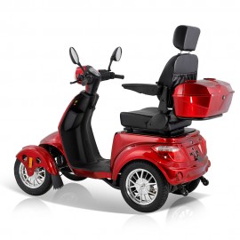 AFD-4L Mobility Scooters for Seniors, 4 Wheel Powered Mobility Scooters, Electric Wheelchairs for Adults, Electric Powered Wheelchair Device, Long Range Power Extended Battery for Travel（RED）
