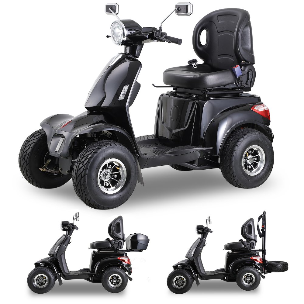 AFDD (GRF)  2-in-1 Golf Cart the Ultimate Outdoor Heavy-duty Mobility Scooter Black