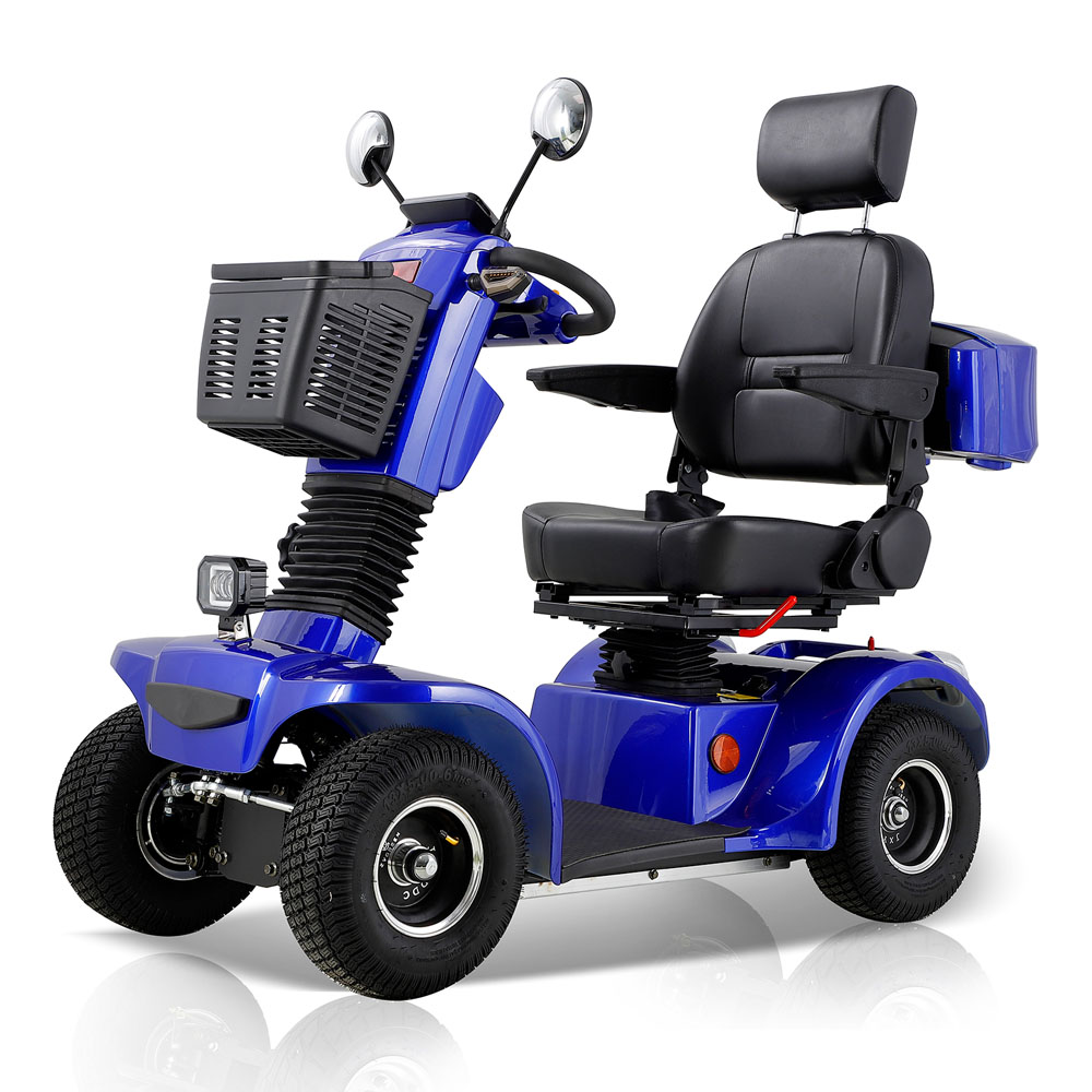 BSH Heavy Duty Mobility Scooter for Seniors with Electromagnetic Brake,500W Motor 330LBS Capacity Electric All Terrain Powered Mobility Scooter(BSH Blue)
