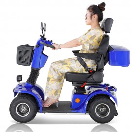 BSH Heavy Duty Mobility Scooter for Seniors with Electromagnetic Brake,500W Motor 330LBS Capacity Electric All Terrain Powered Mobility Scooter(BSH Blue)