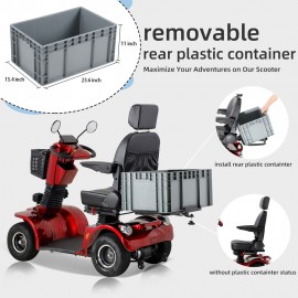 BSH-C Four Wheel Mobility Scooter For Seniors And Adult (RED) BSH-C Four Wheel Mobility Scooter For Seniors And Adult (RED)