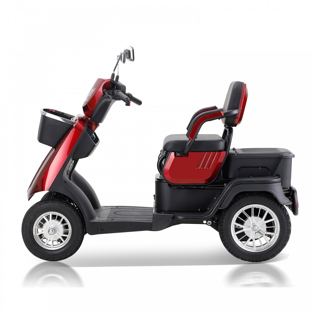 ZVGREEN JX1D Electric 4-Wheel Mobility Scooter - RED