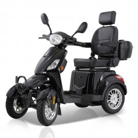 XL-4L Heavy-Duty Four-Wheel Mobility Scooter with Captain Seat, 500lbs Weight Capacity, 15mph Max Speed – Electric Scooter for Enhanced Comfort and Reliable Experience-Black