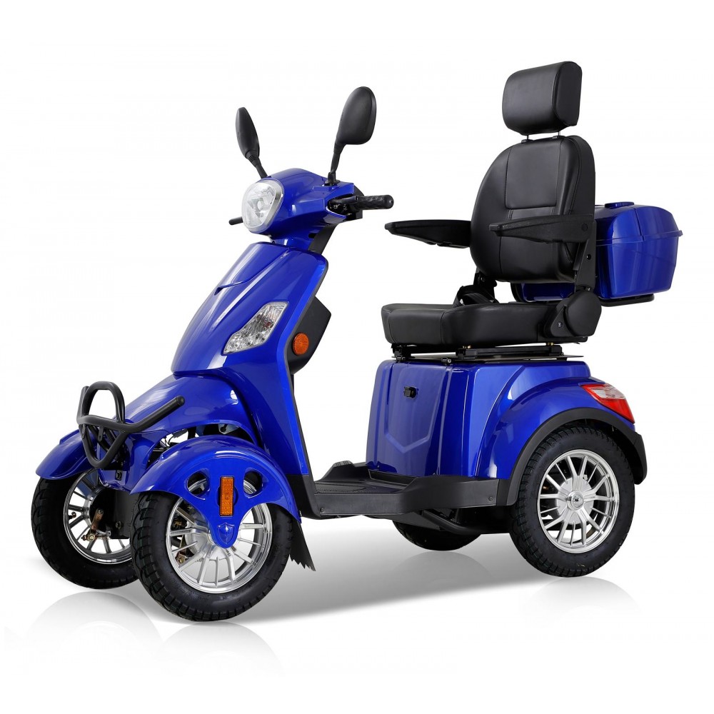 XL-4L Heavy-Duty Four-Wheel Mobility Scooter with Captain Seat, 500lbs Weight Capacity, 15mph Max Speed – Electric Scooter for Enhanced Comfort and Reliable Experience-Blue