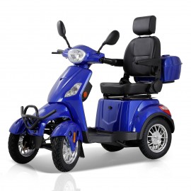 XL-4L Heavy-Duty Four-Wheel Mobility Scooter with Captain Seat, 500lbs Weight Capacity, 15mph Max Speed – Electric Scooter for Enhanced Comfort and Reliable Experience-Blue