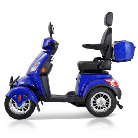 XL-4L Heavy-Duty Four-Wheel Mobility Scooter with Captain Seat, 500lbs Weight Capacity, 15mph Max Speed – Electric Scooter for Enhanced Comfort and Reliable Experience-Blue