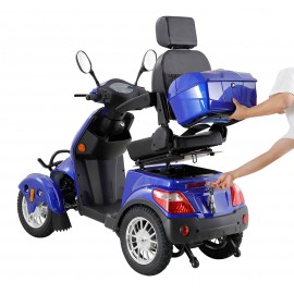 XL-4L Heavy-Duty Four-Wheel Mobility Scooter with Captain Seat, 500lbs Weight Capacity, 15mph Max Speed – Electric Scooter for Enhanced Comfort and Reliable Experience-Blue